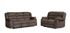 120" Contemporary Brown Fabric Sofa Set By Homeroots