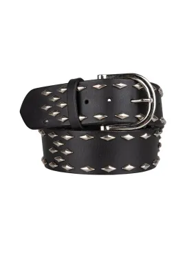 Cinque Leather Rivet Belt Raven