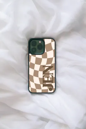 Custom Brown Checkered iPhone case