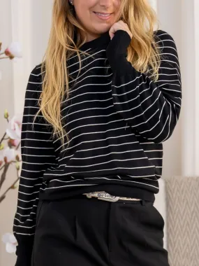 Kaffe KAlizza striped pullover black/turtledove