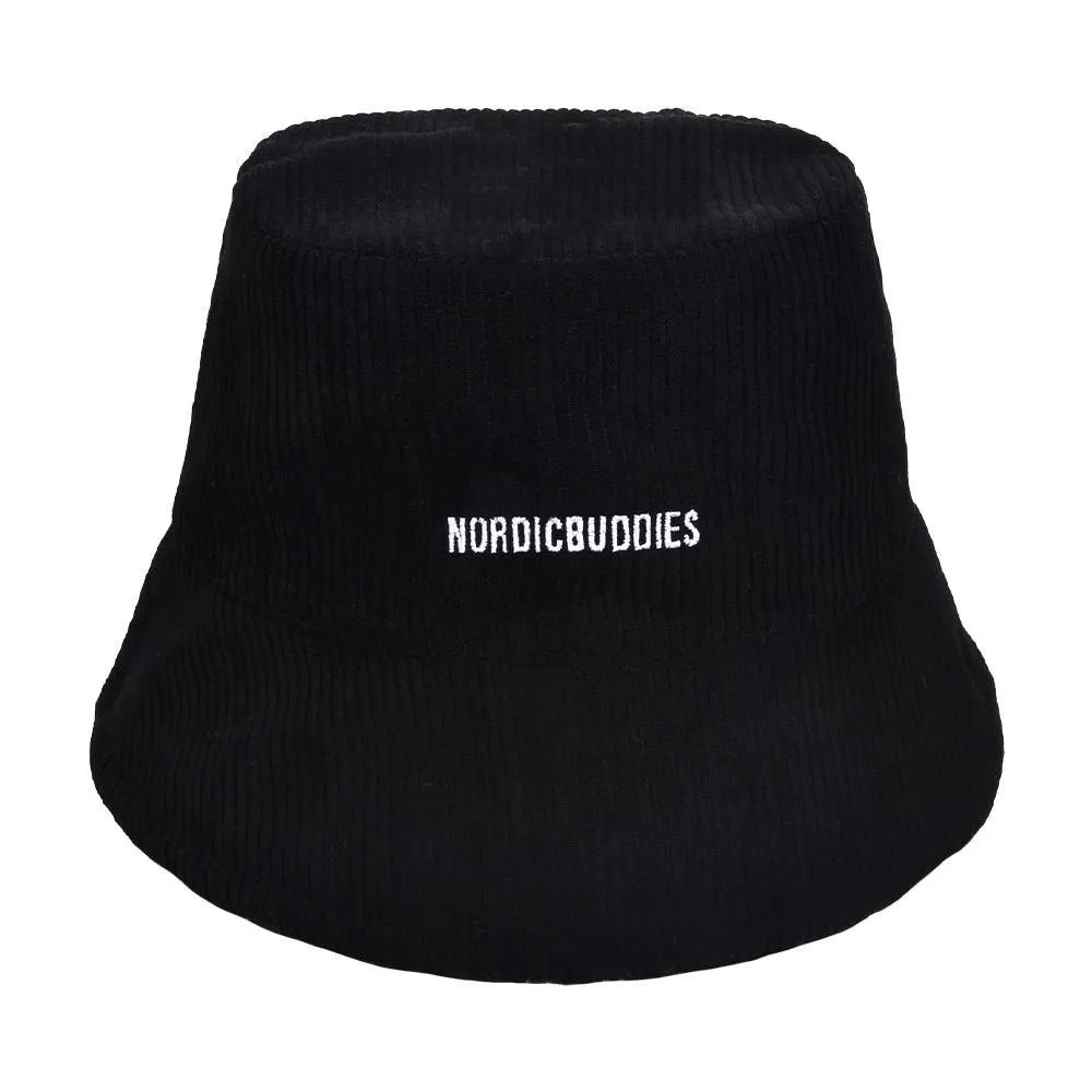 Moominpappa Corduroy Bucket Hat Adults Black - Nordicbuddies