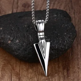 Polished Steel Arrowhead Necklace