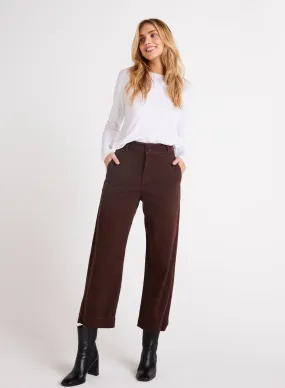 Saige Wide Leg Crop - Chocolate Plum